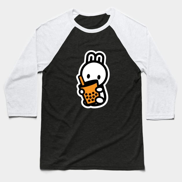 Bunny Rabbit Bubble Thai Milk Tea Boba Pearl Drink Animal Baseball T-Shirt by Bambu